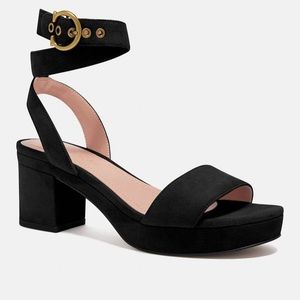 COACH black suede platform sandals 5 🆕